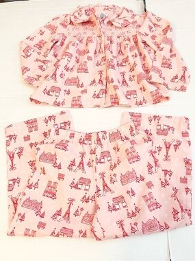 Janie and Jack | 2pc Paris Holiday Eiffel Tower Print Pajama Set